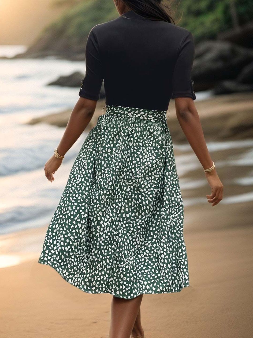 NOWI Print A-Line Midi Dress