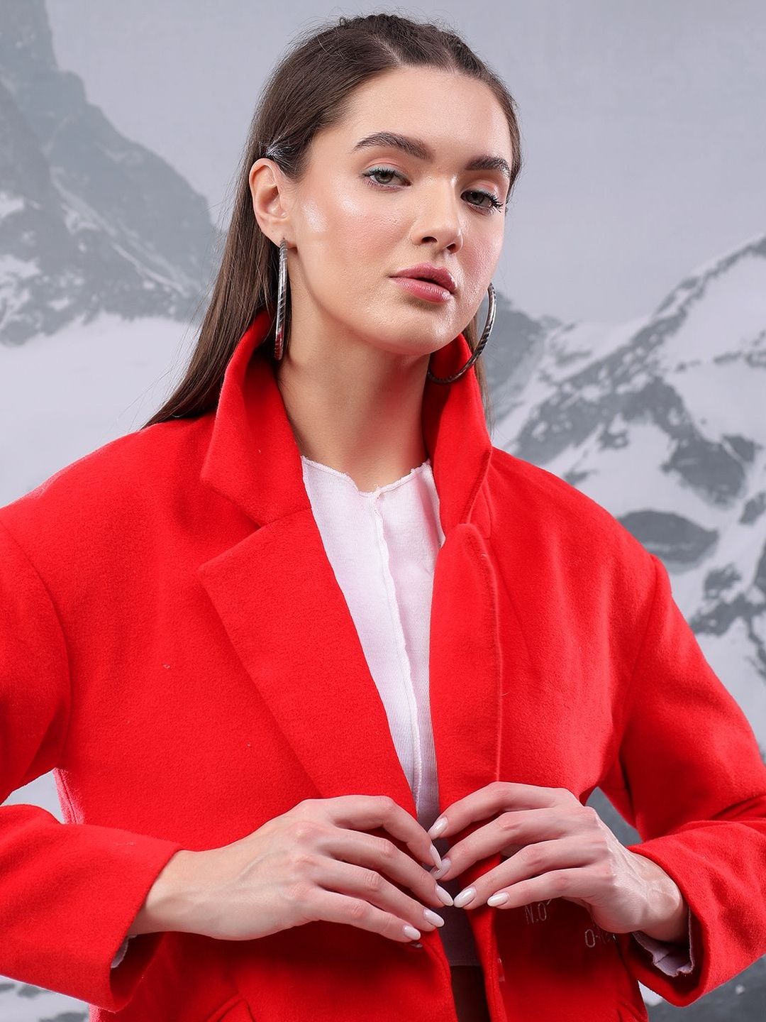 Nowi Solid Single Breasted Coats