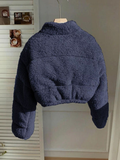 NOWI Women Woollen Lightweight Crop Puffer Jacket