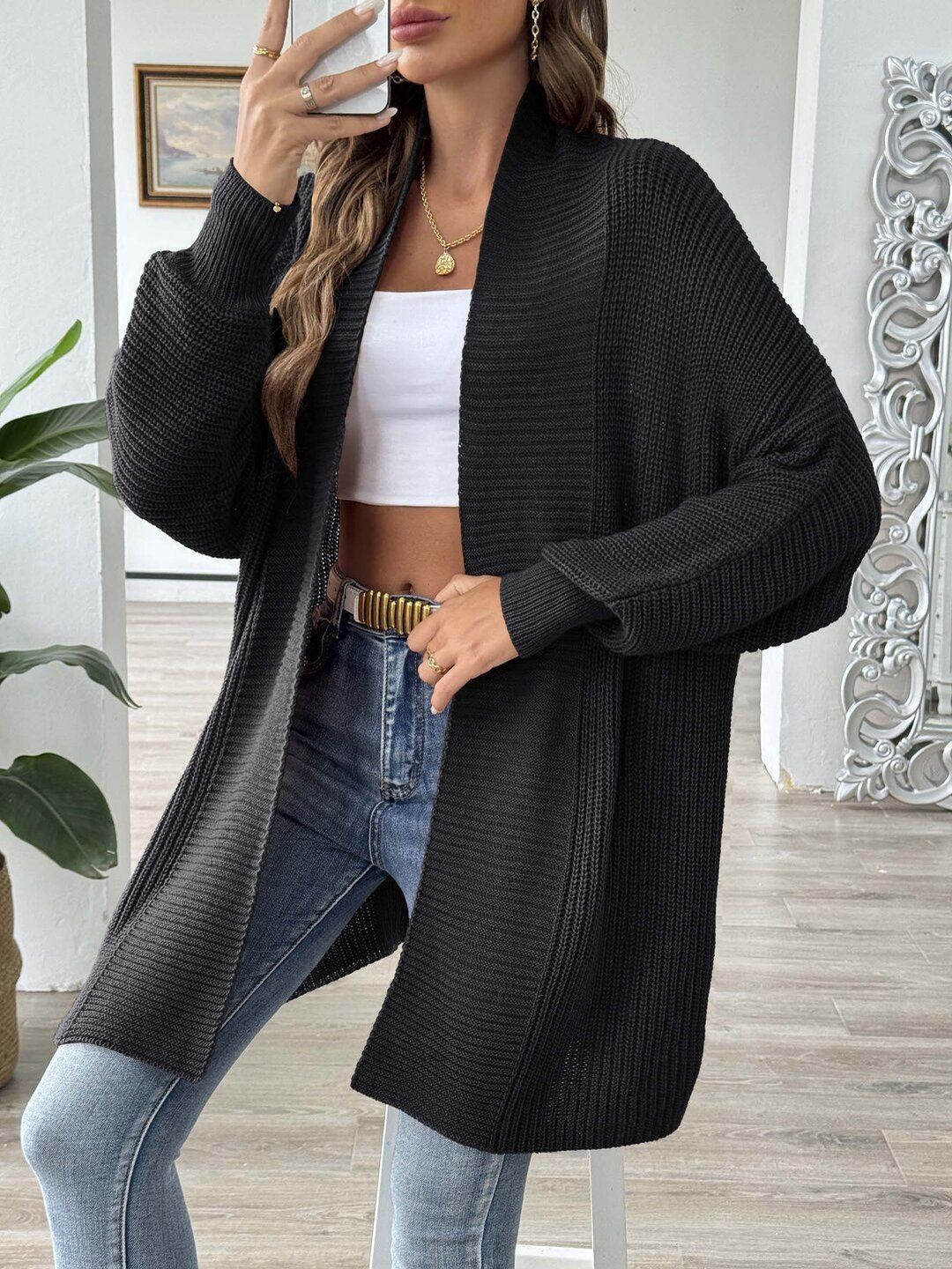 Women Ribbed Cardigan