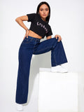 Women Straight Fit Mid-Rise Cotton Stretchable Jeans
