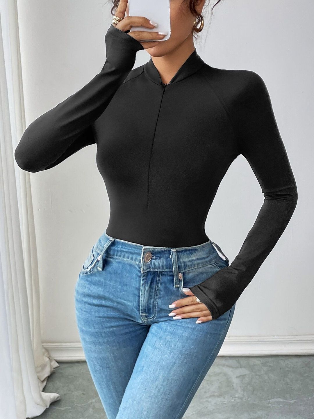 Mandarin Collar Bodysuit