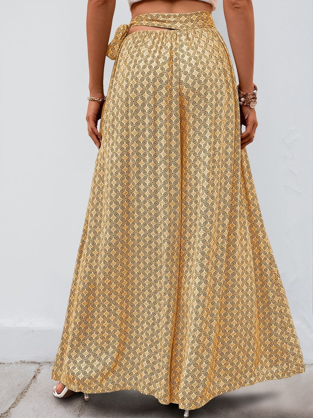Women Printed High-Rise Non Iron Trousers