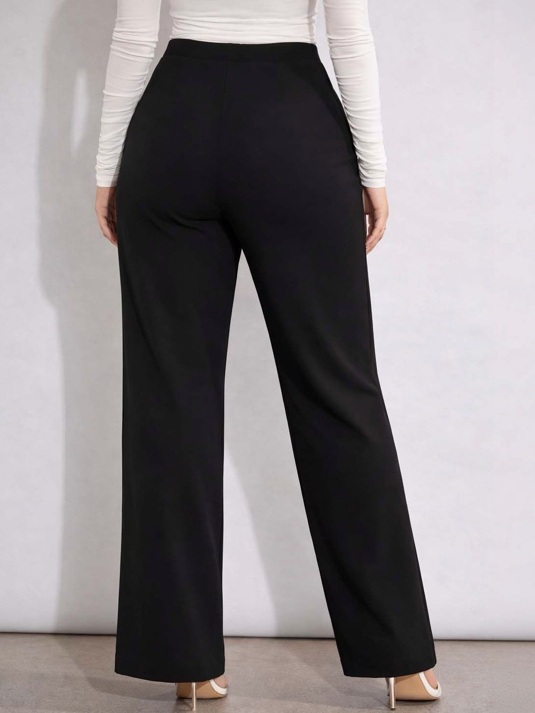 Women Straight Fit Wrinkle Free Trousers
