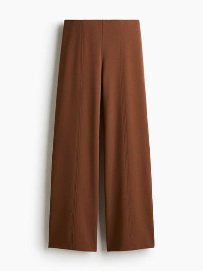 Women Straight Fit High-Rise Pleated Trousers
