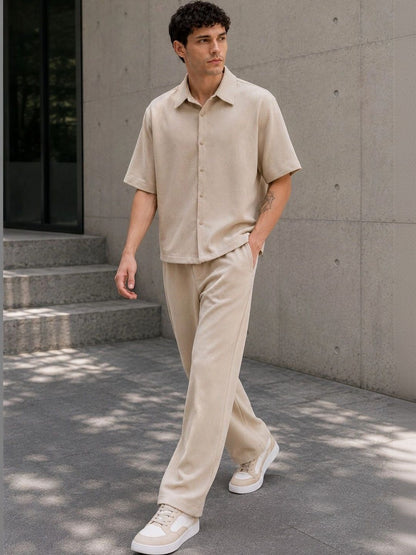 Solid Shirt with Trousers