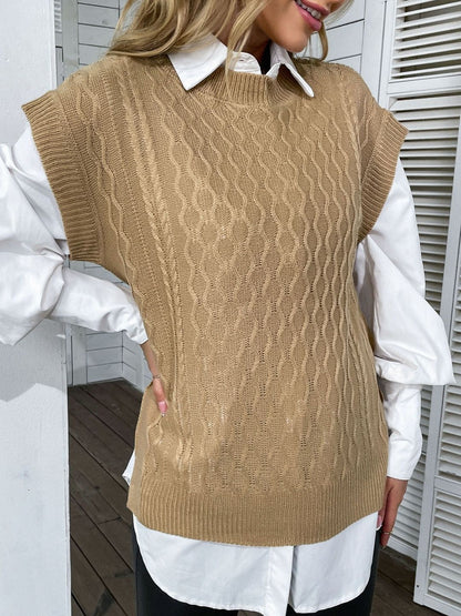 Women's Grey Nowi Women Cable Knit Sweater Vest