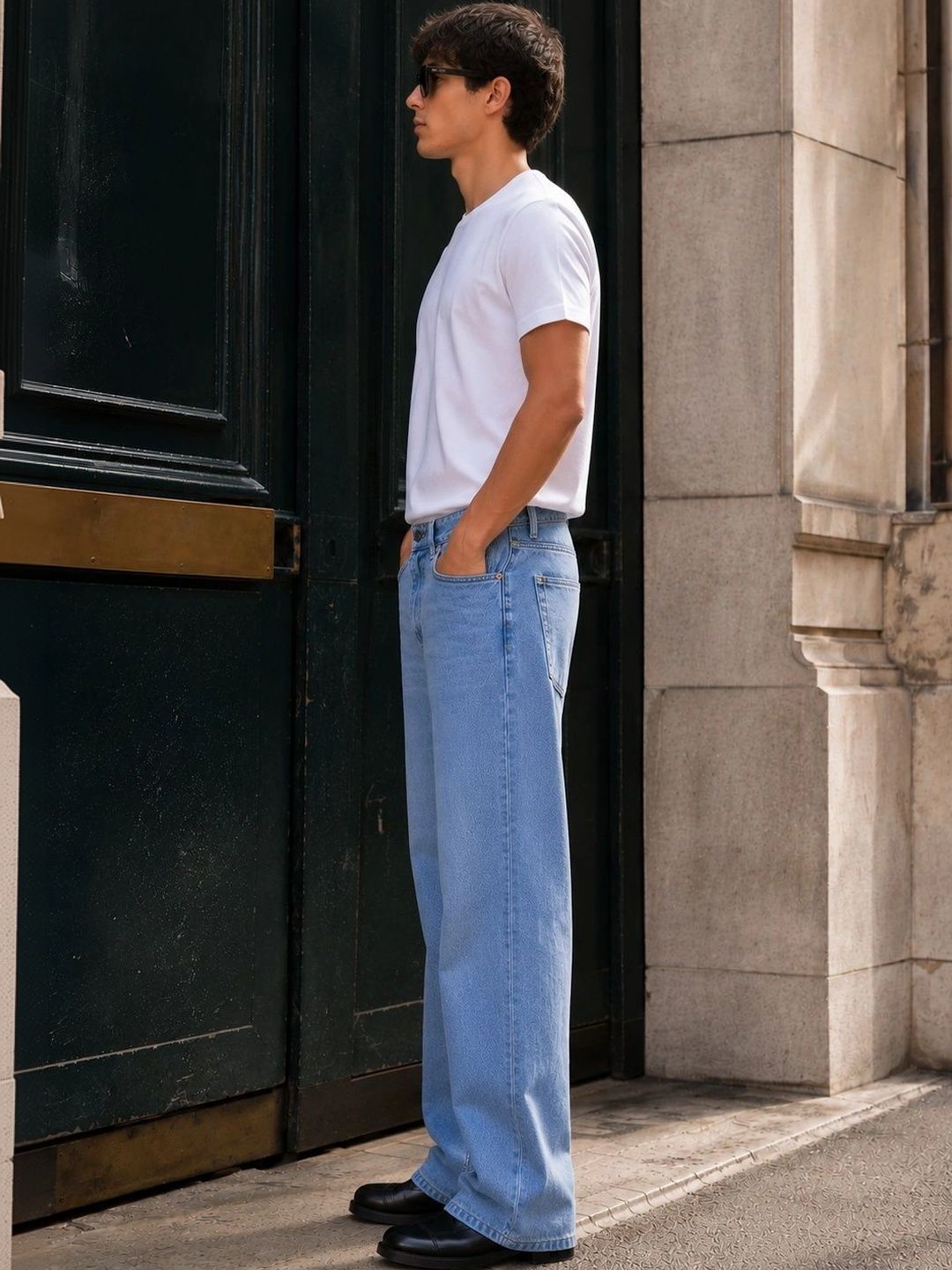 Men Bootcut High-Rise Light Fade Jeans