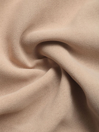 Women's Beige Tie-Up Neck Bishop Sleeves Top