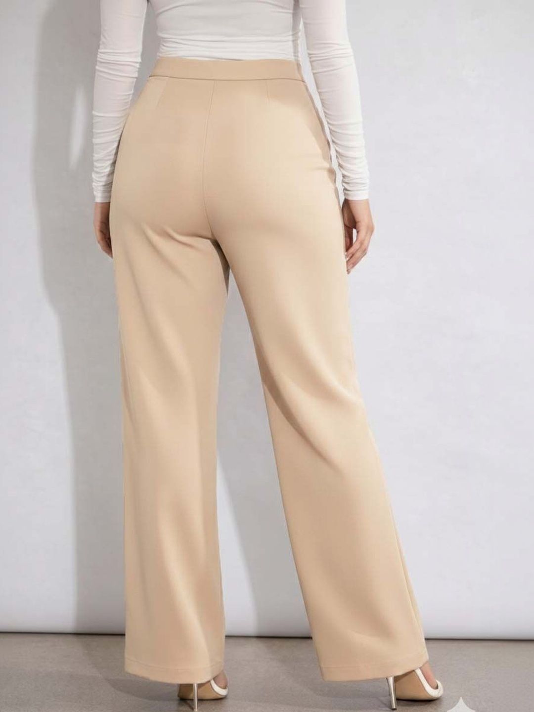 Women Straight Fit Wrinkle Free Trousers