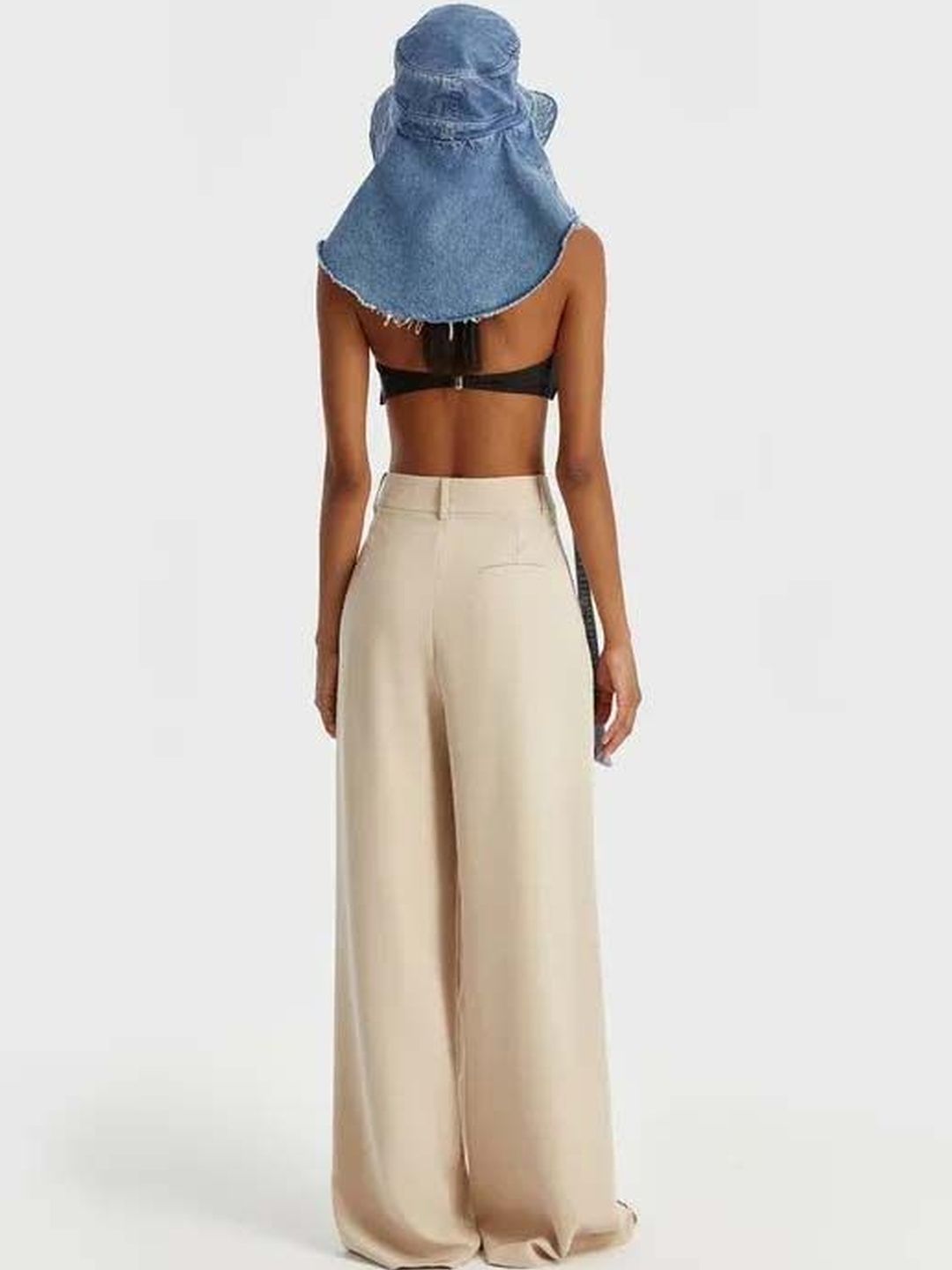 Women High-Rise Pleated Zip Trousers