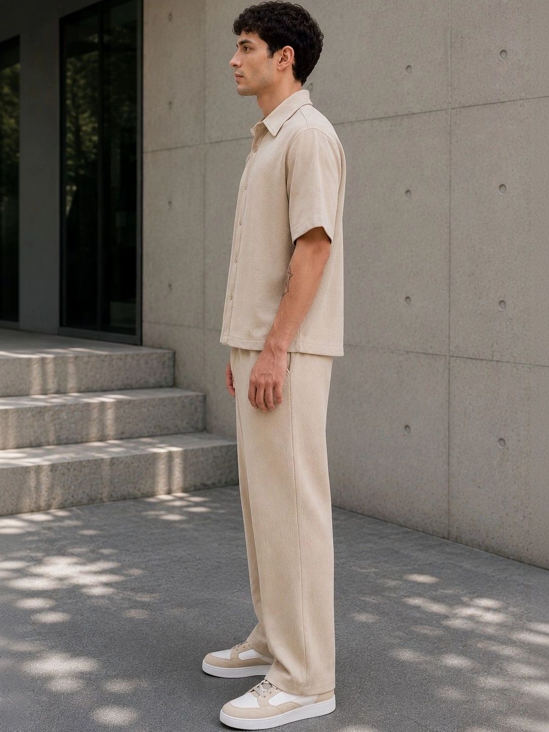 Solid Shirt with Trousers