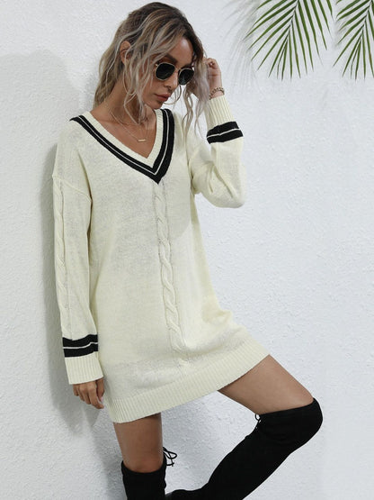 Women's Grey Nowi Women Cable Knit Pullover Printed