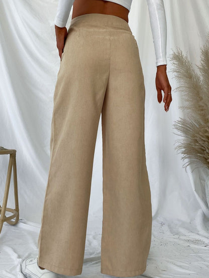 Women Loose Fit High-Rise Pleated Trousers