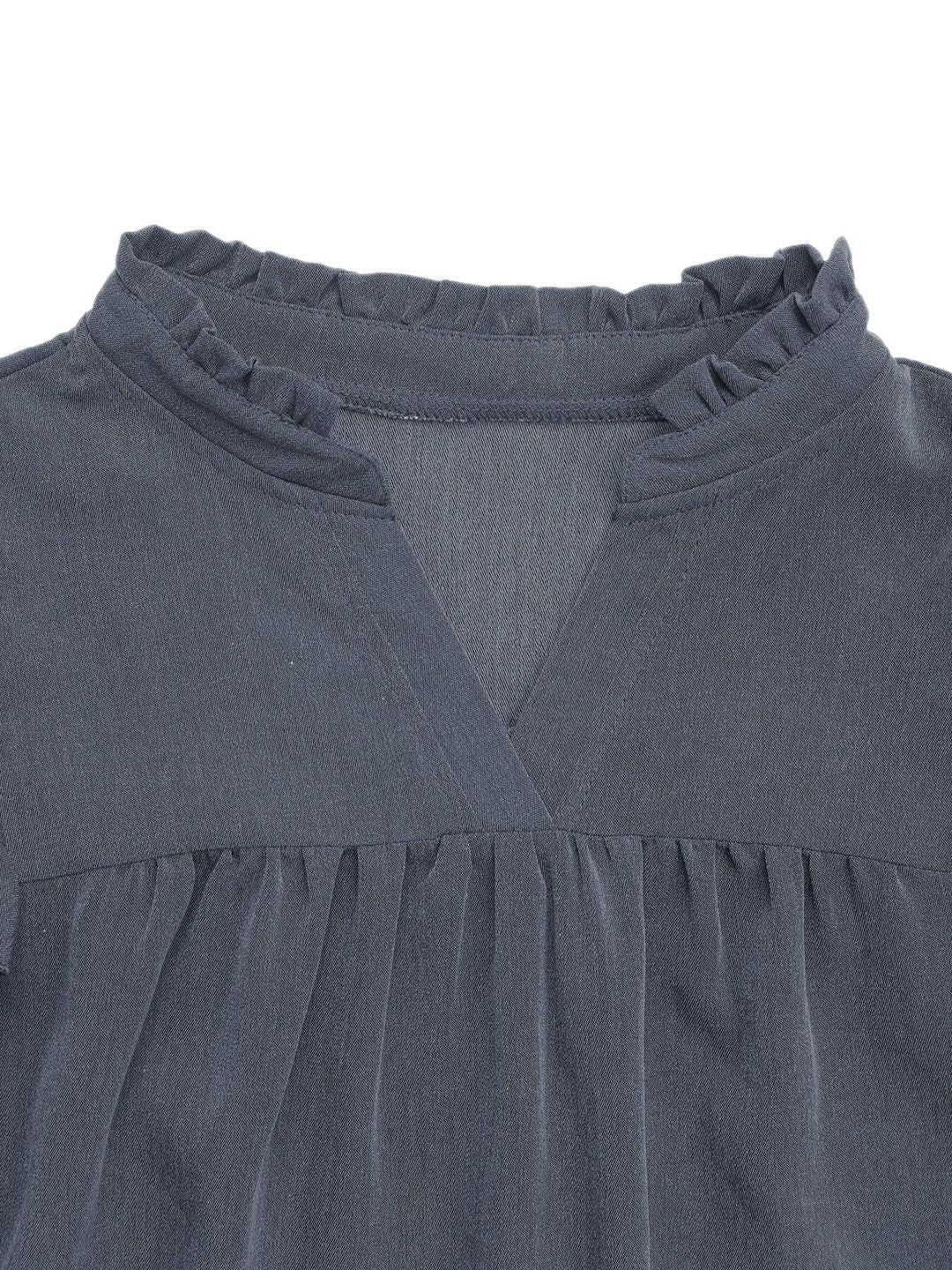 Women's Grey Ruffled Dress