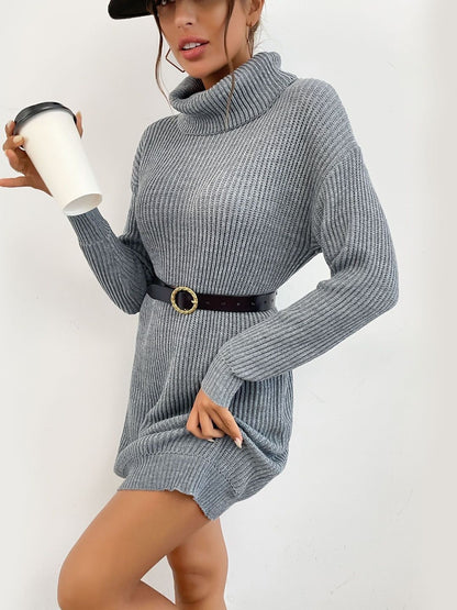 Women's Grey Ribbed Pullover Blend Printed Regular Fit