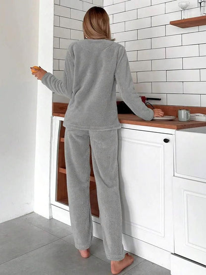 Round Neck Long Sleeves Night Suit