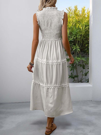 Striped A-Line Midi Dress
