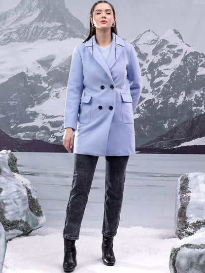 Women Notched Lapel Double-Breasted Casual Blazers