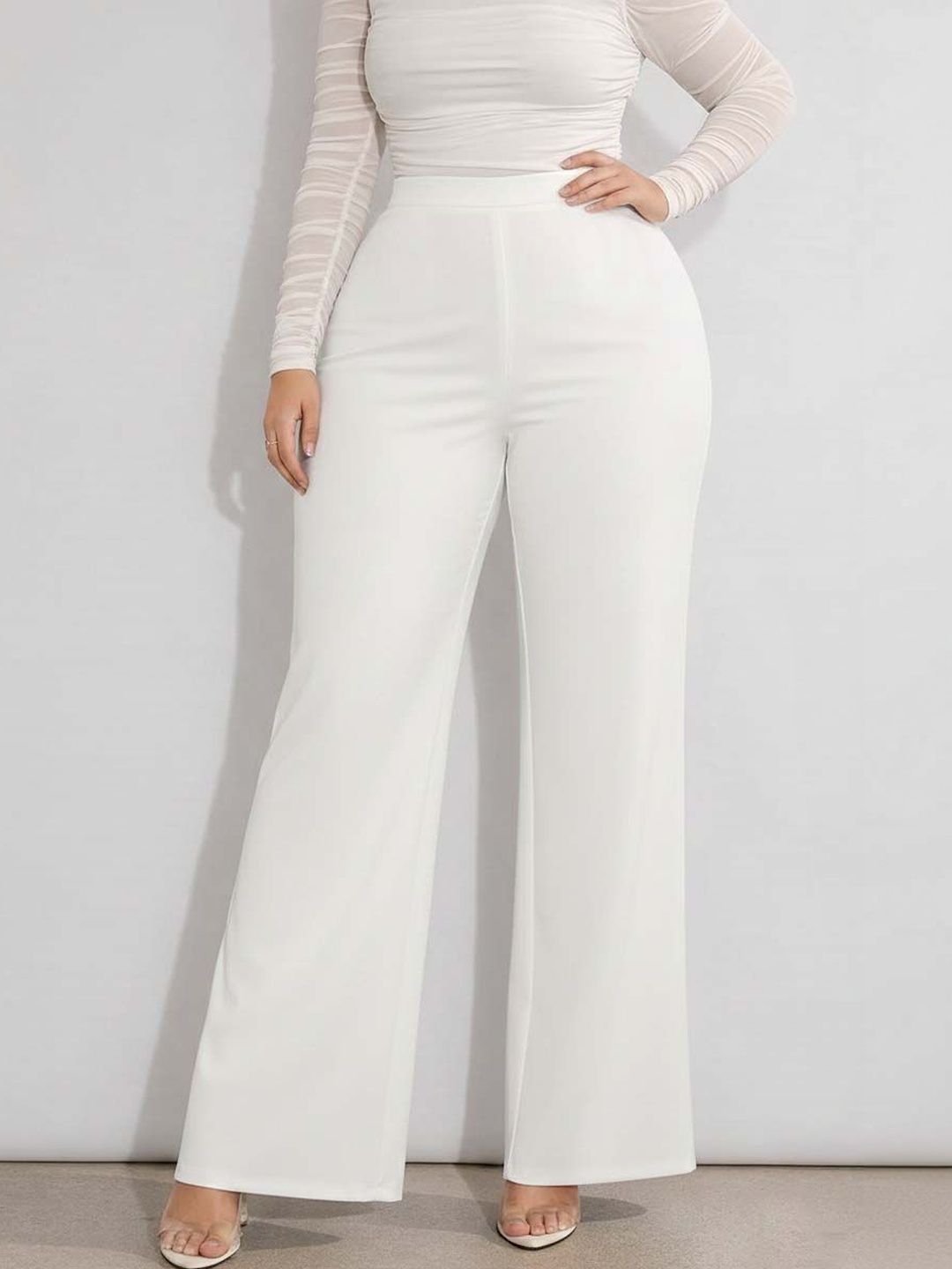 Women Straight Fit Wrinkle Free Trousers