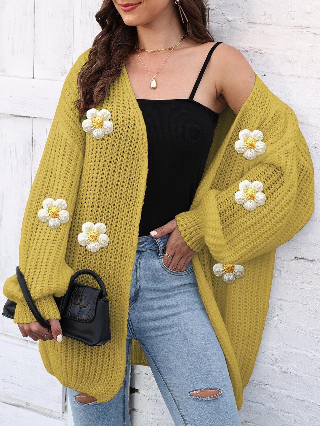 Women Cardigan with Applique Detail