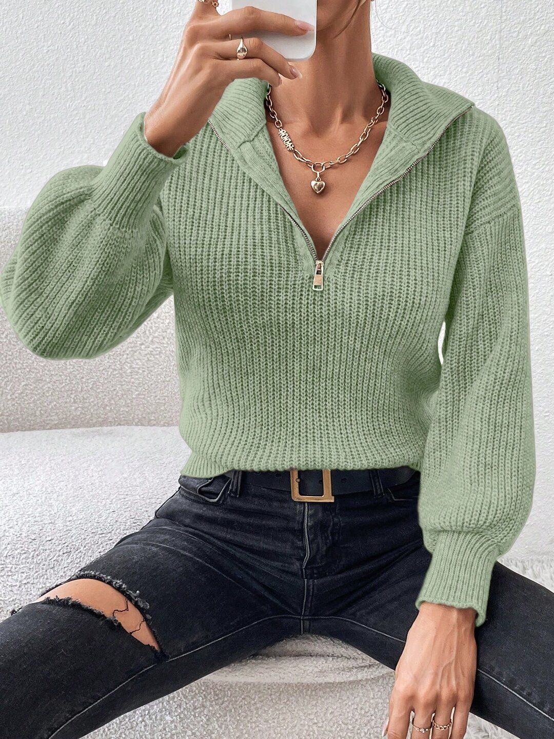 Women Ribbed Pullover
