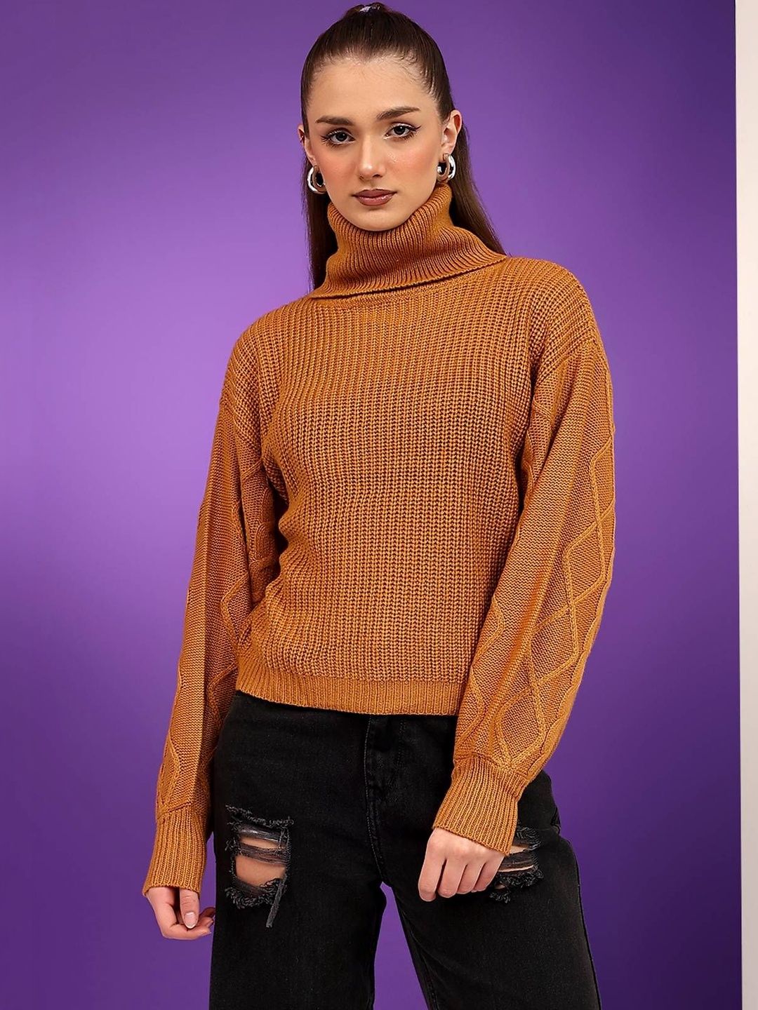 NOWI Women Cable Knit Woollen Pullover