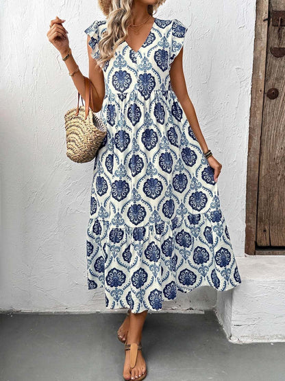 Floral Print Fit & Flare Midi Dress