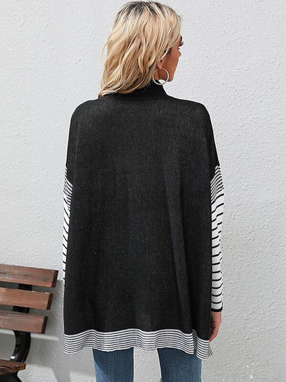 Women's Black Colourblocked Pullover Blend Printed