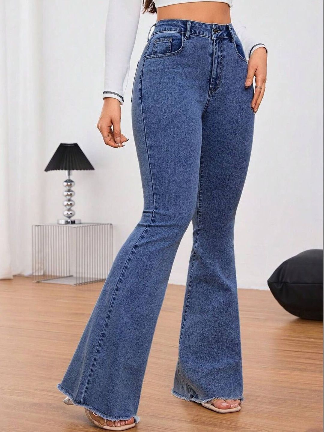 Women Bootcut High-Rise Light Fade Stretchable Jeans