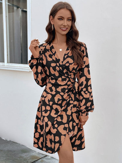 Women's Black Animal Print Dress