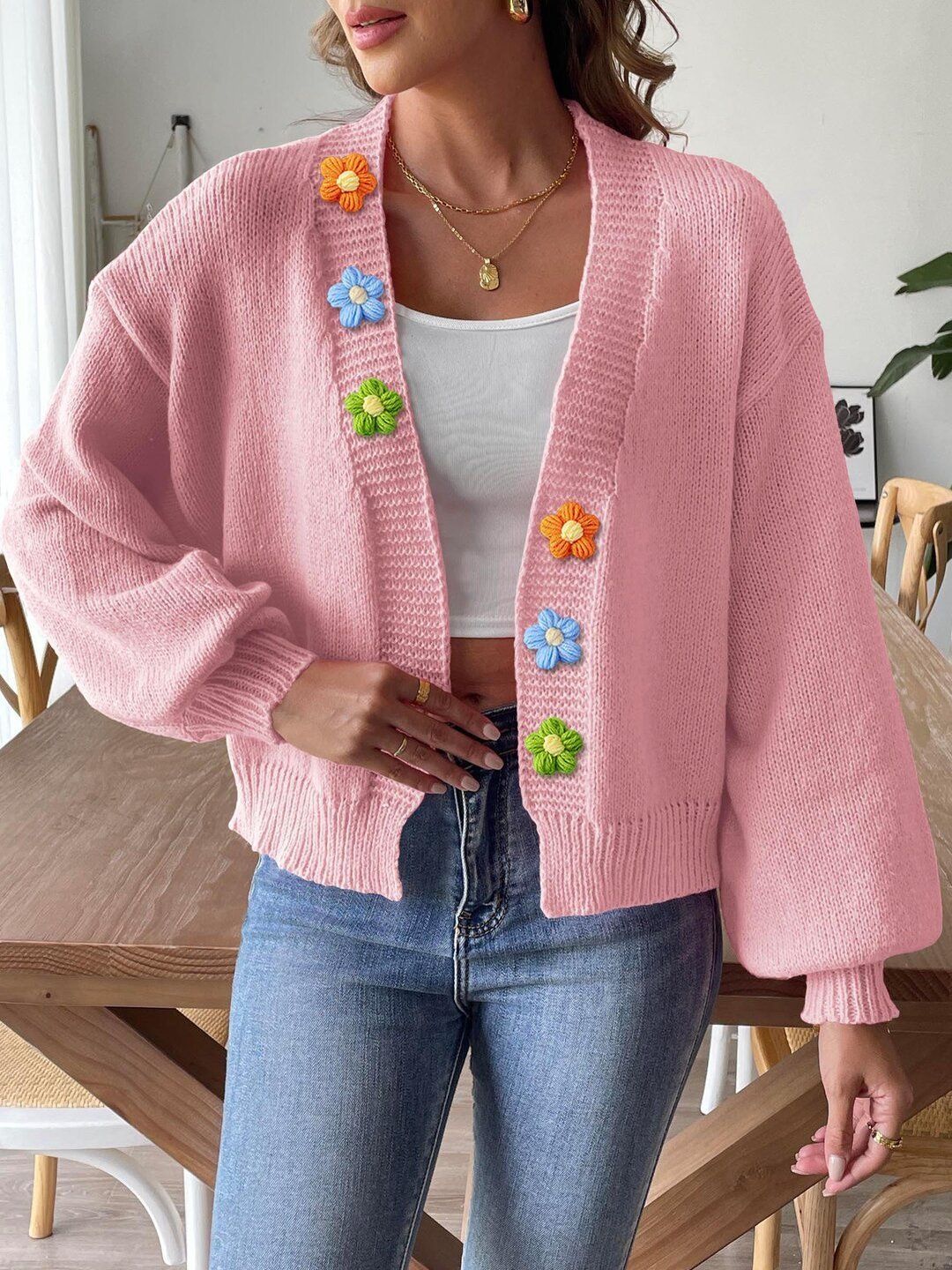 Women Cardigan with Embellished Detail