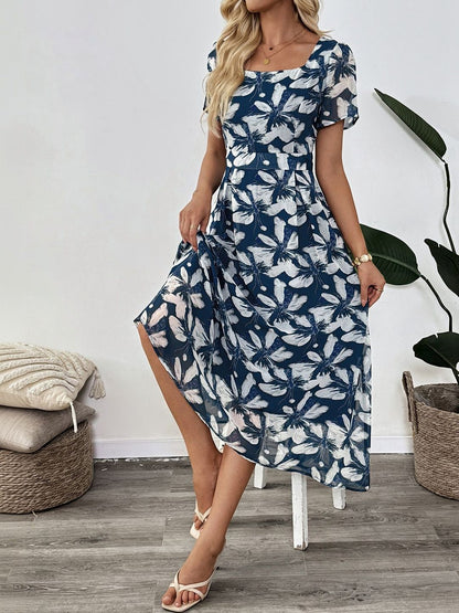 Floral Print Fit & Flare Midi Dress