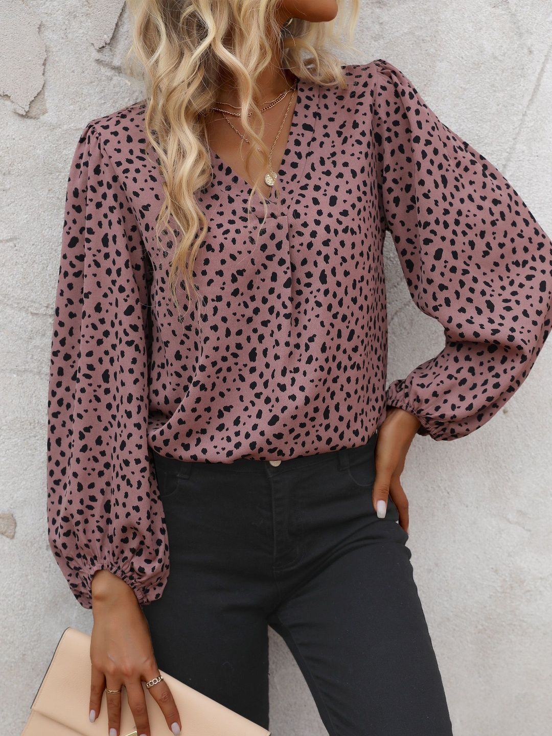 Women's Grey Nowi Animal Print Top
