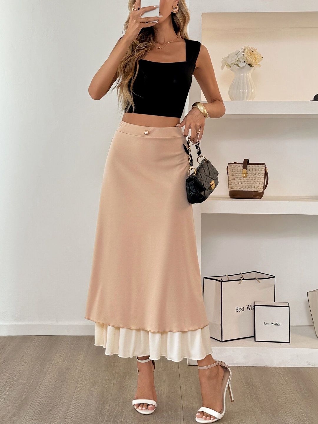 Layered Midi Skirt