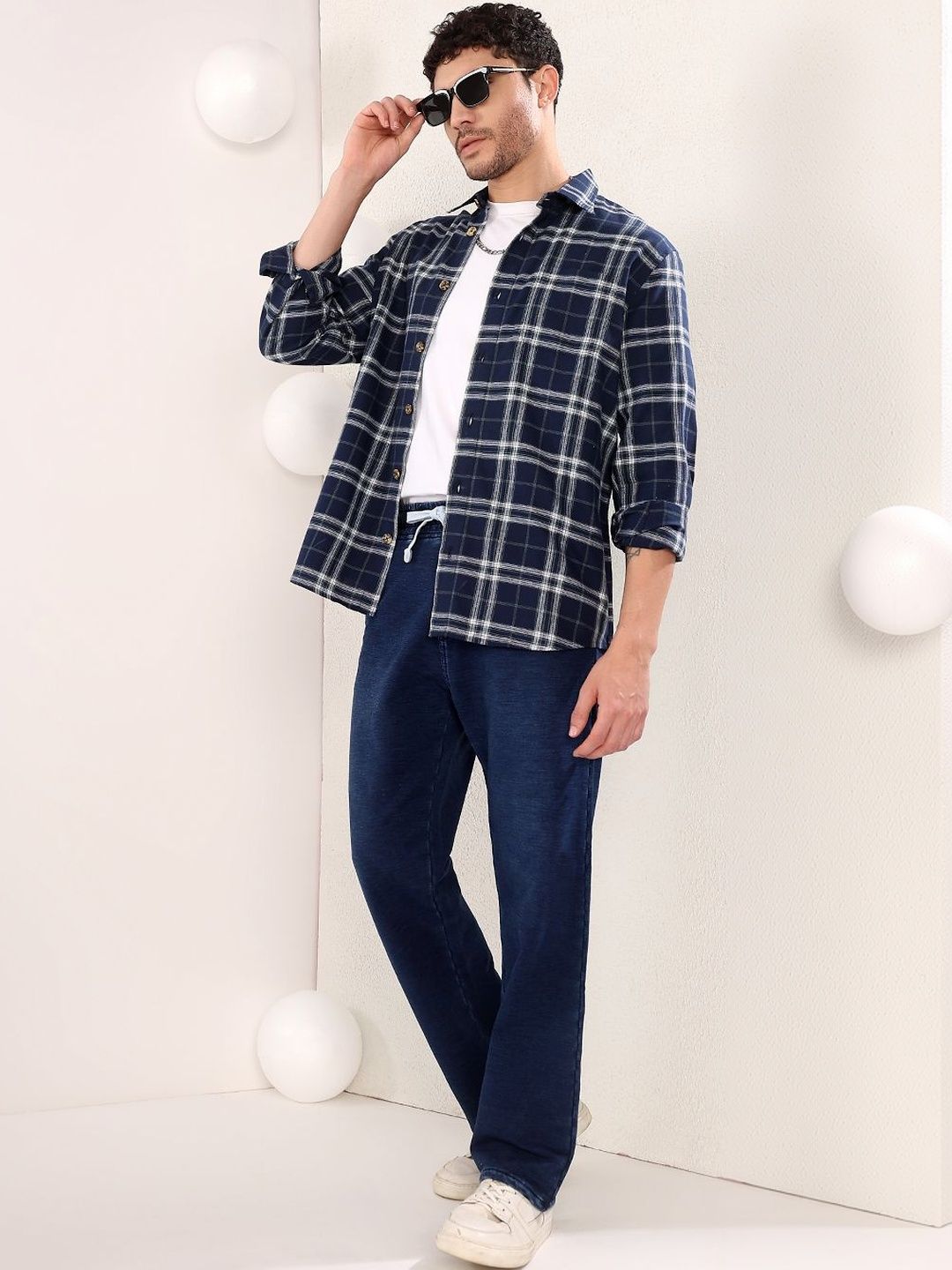 NOWI Men Checked Casual Shirt