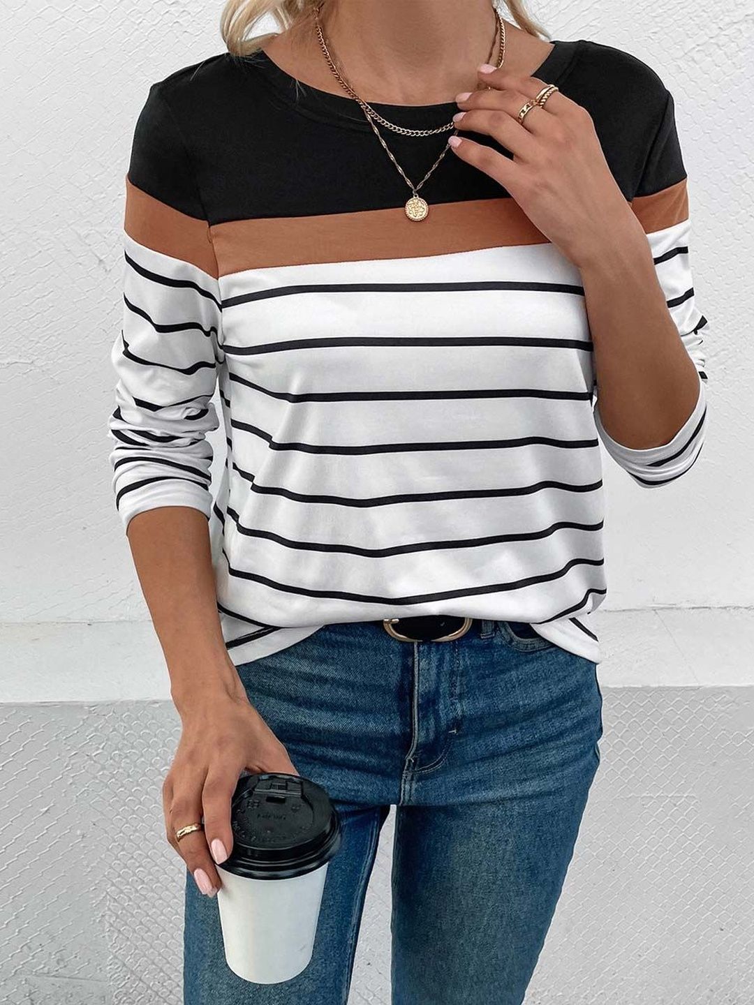 NOWI Women Striped T-shirt
