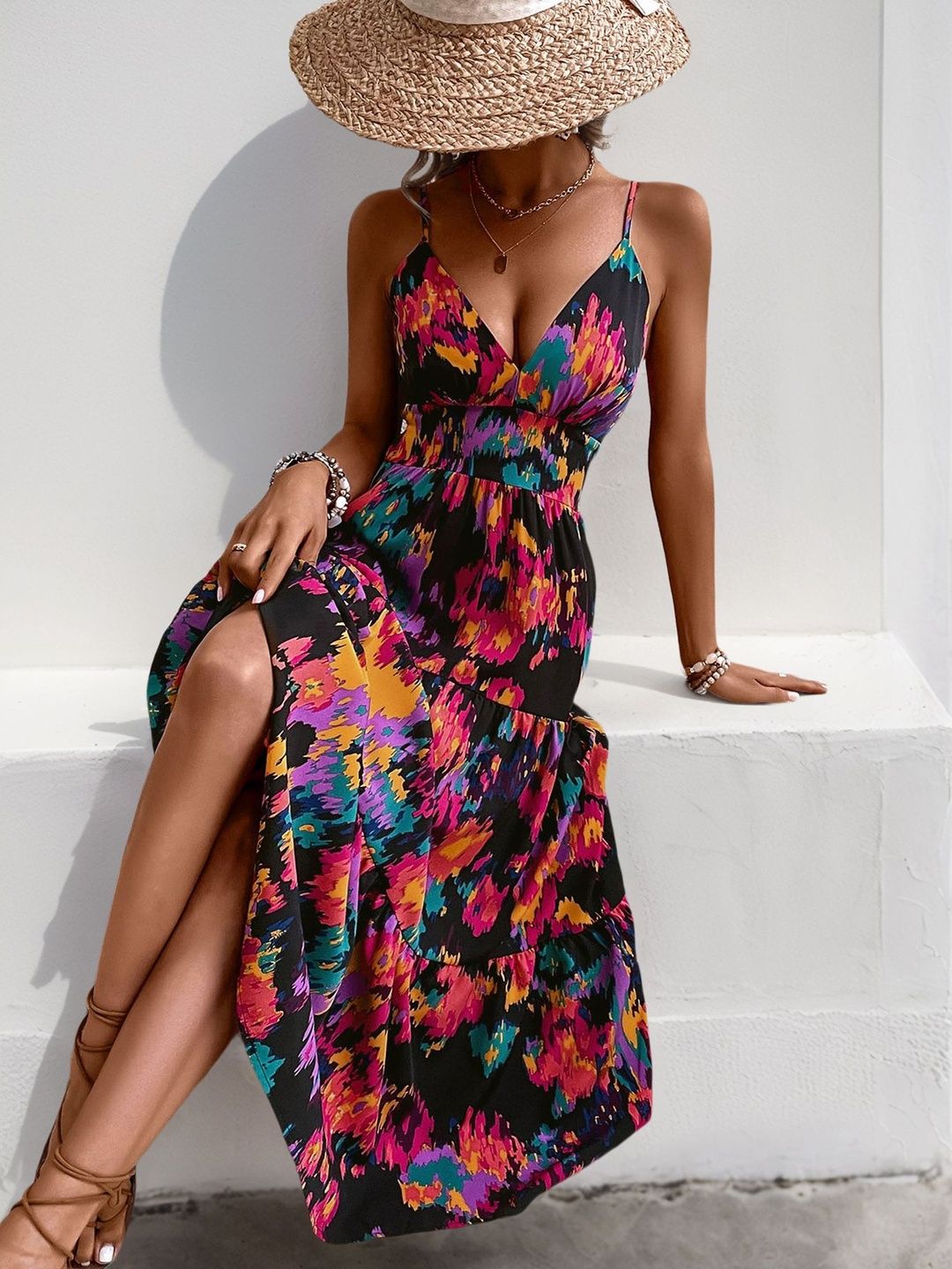 Print Fit & Flare Midi Dress