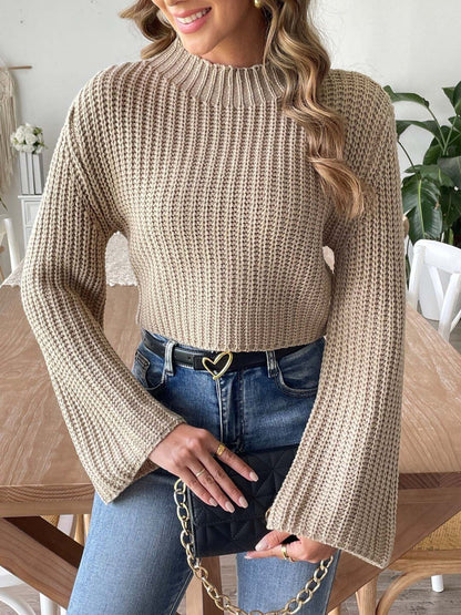 Women Ribbed Crop Pullover