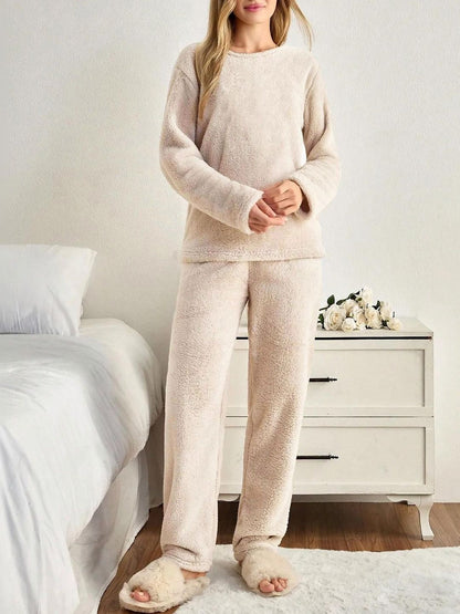 Round Neck Long Sleeves Night Suit