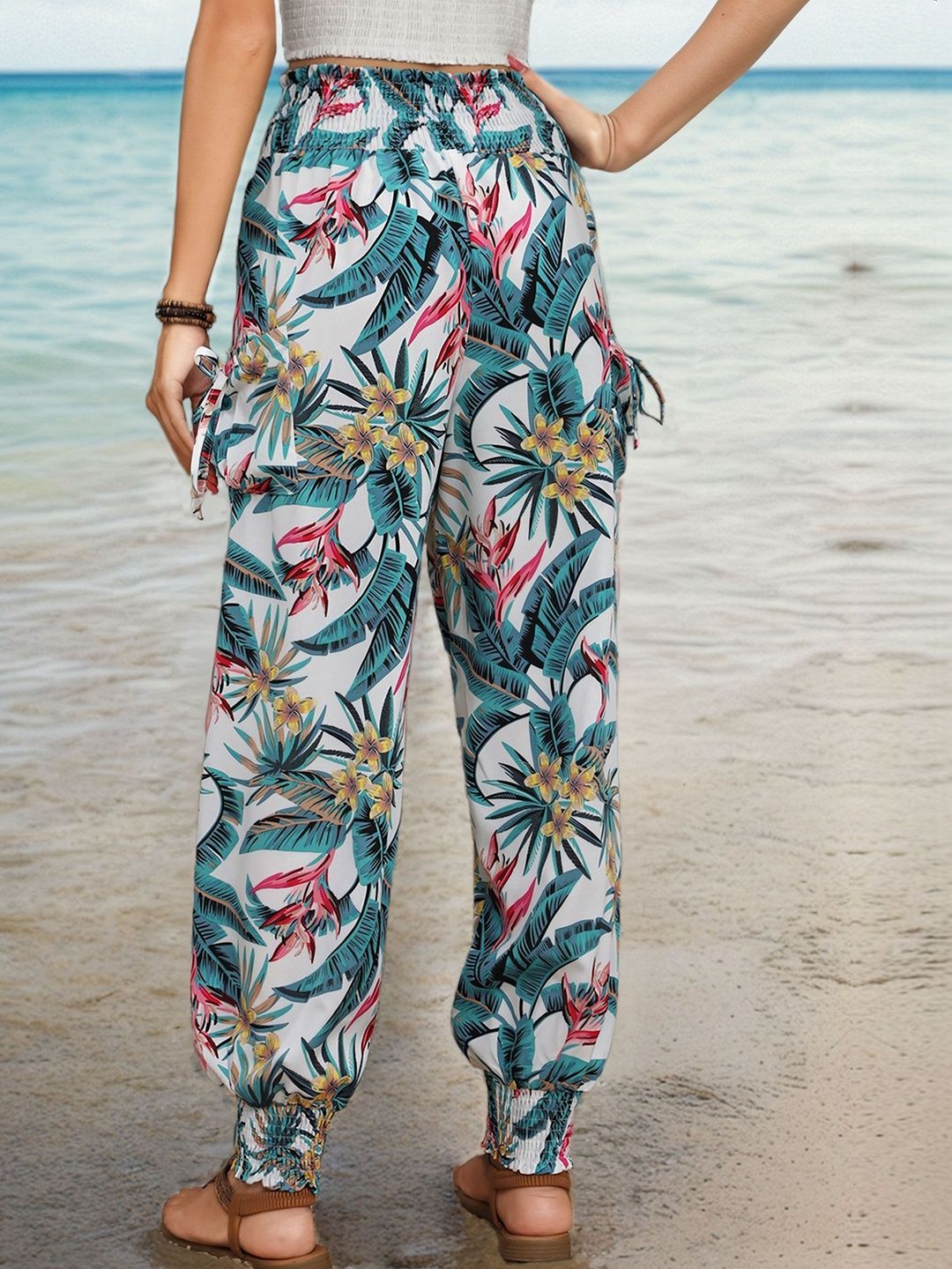 Women Floral Printed Loose Fit Non Iron Trousers