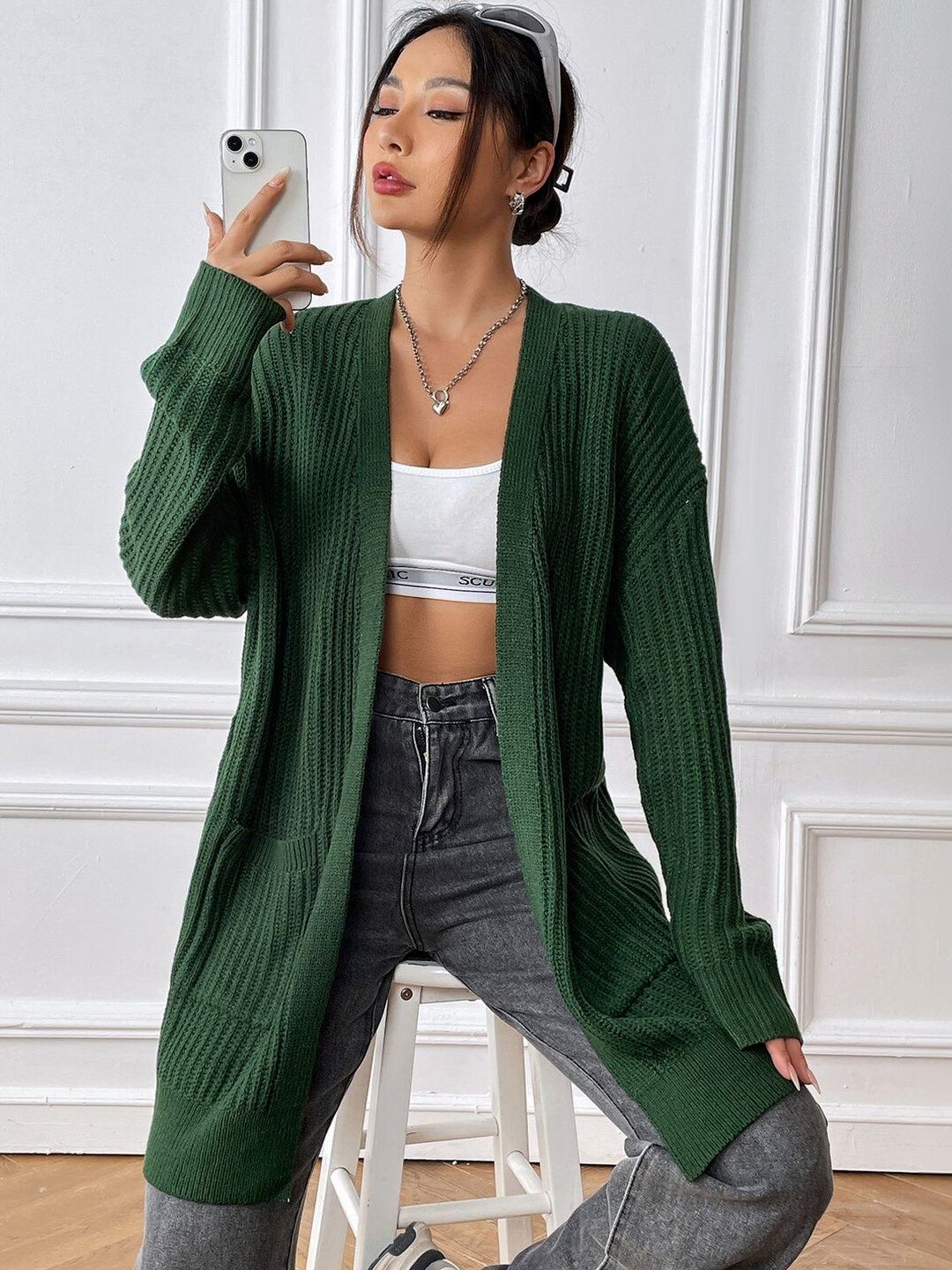 Women Ribbed Cardigan