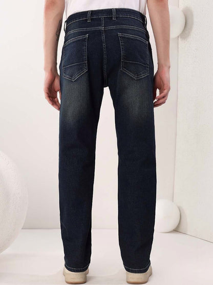 Men Straight Fit Mid-Rise Light Fade Jeans