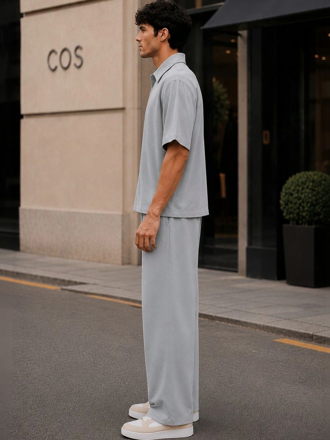 Solid Shirt with Trousers