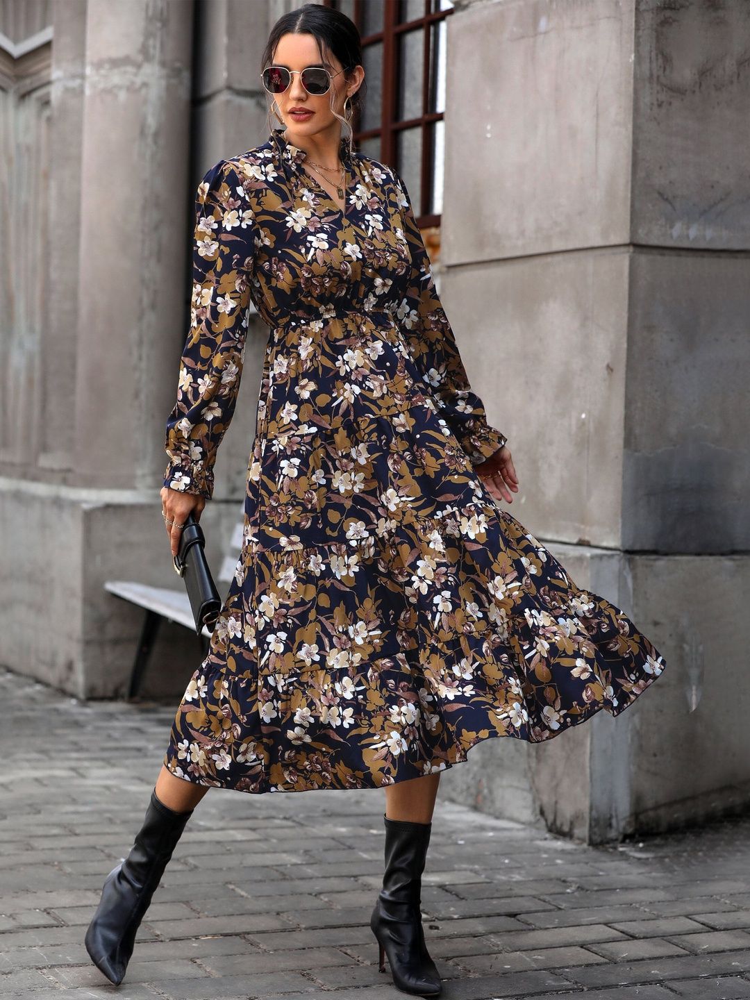Women's Nowi Floral Print A-Line Midi Dress
