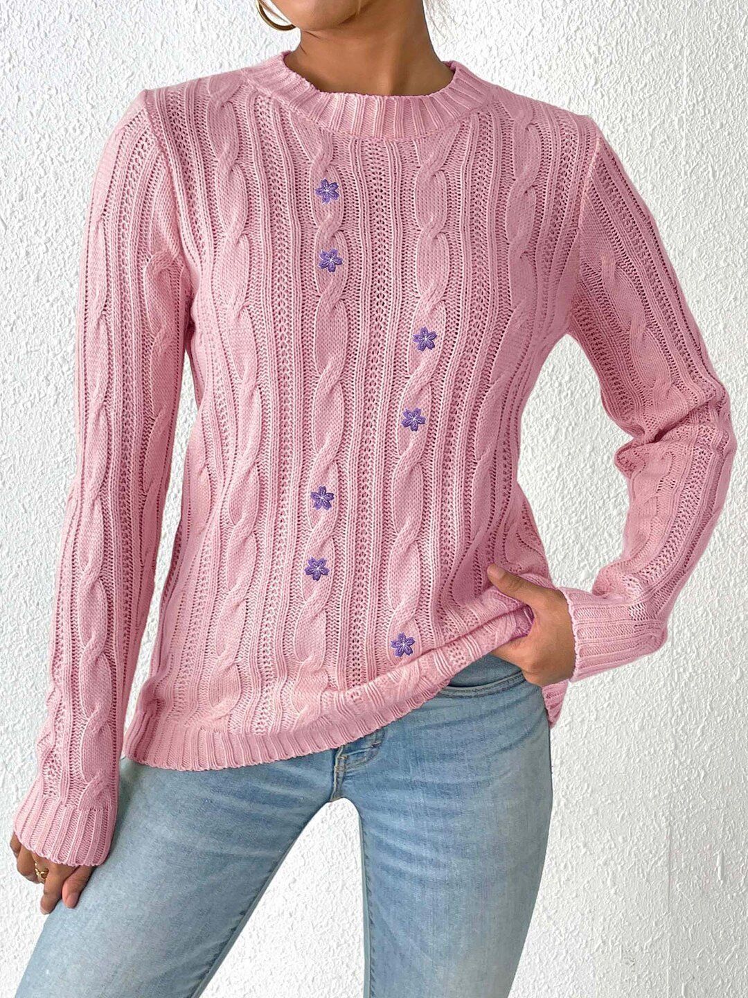 Women Cable Knit Pullover