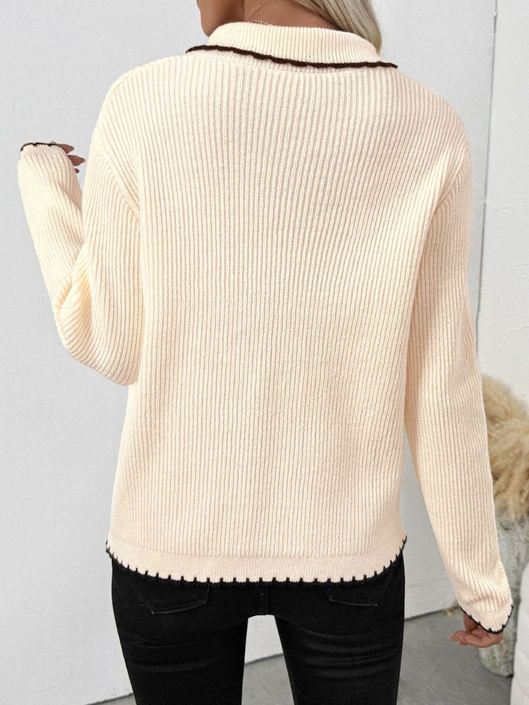 Women's Beige Nowi Women Cardigan Blend Printed Regular Fit