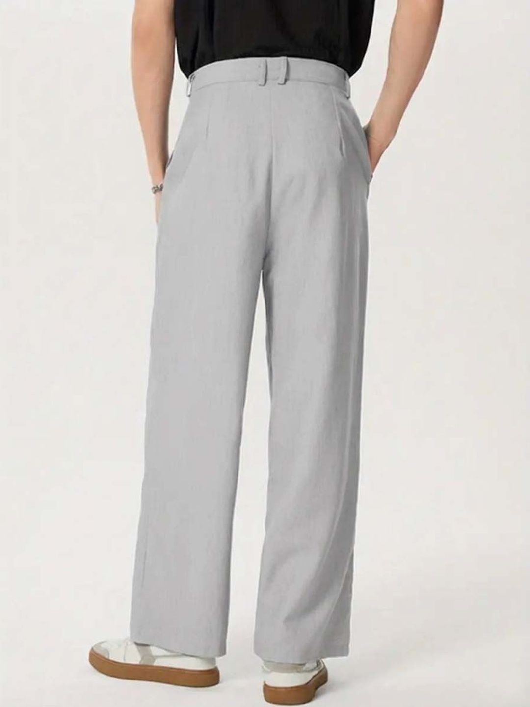 Men Wrinkle Free Pleated Trousers
