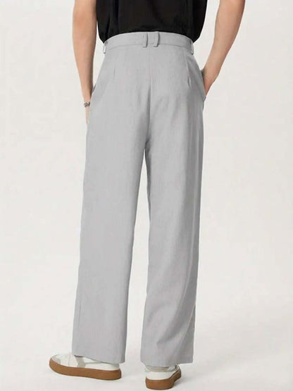 Men Wrinkle Free Pleated Trousers
