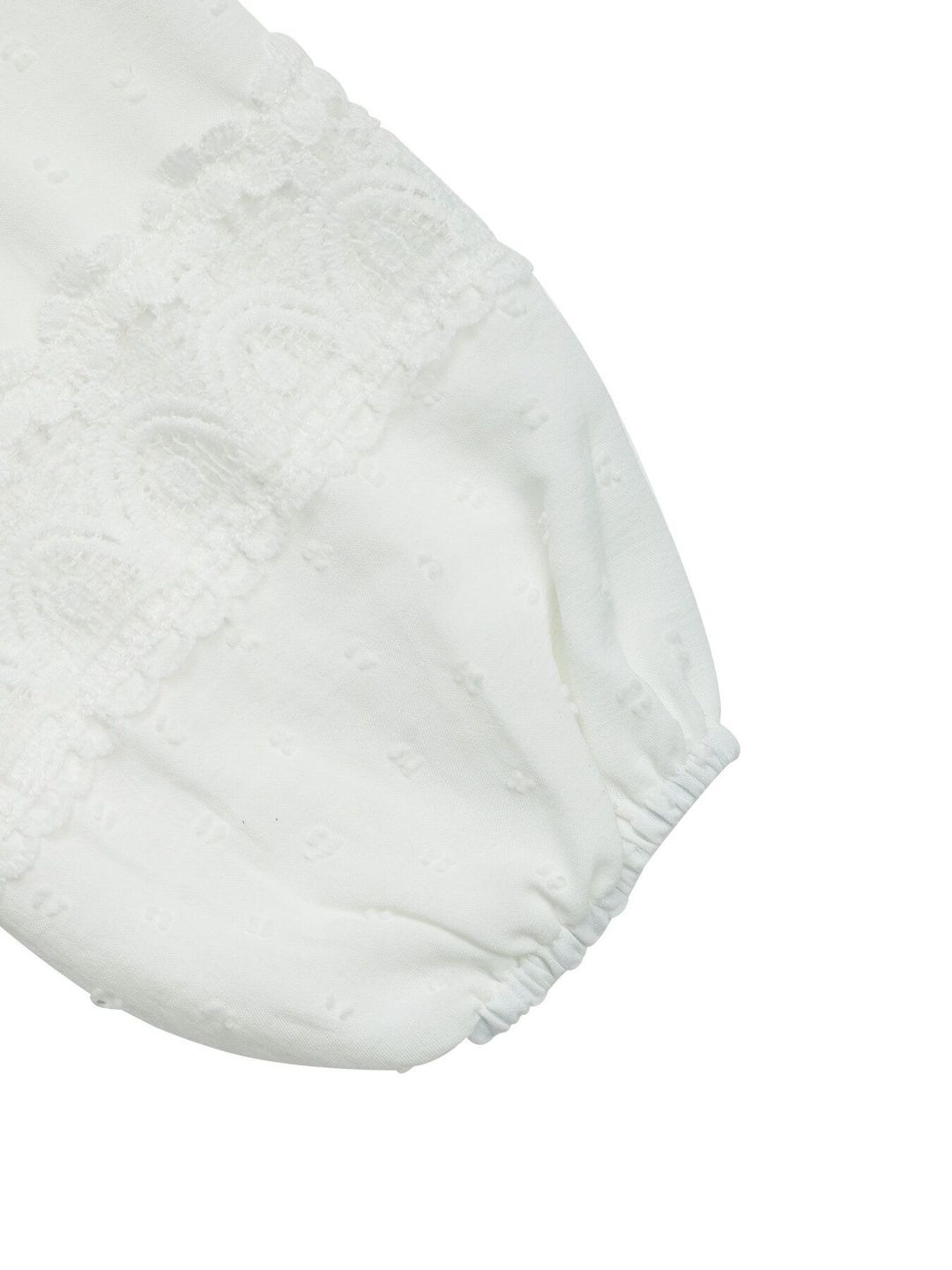 Women's White Tie-Up Neck Cotton Top